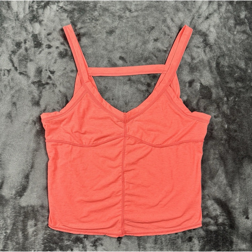 Free People Movement Women's M Coral Cropped Strappy Open Back Tank Top